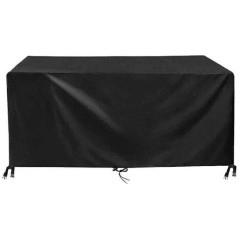 BARKBUSTERS Housse Table de Jardin 150x90x75cm Noir 420D Tissu, Oxford Impermable Rsistance Anti-UV Bache Table ,De Jardin Housses de Protection pour mobilier de Jardin avec Corde et Boucle de Verroui (1/4)