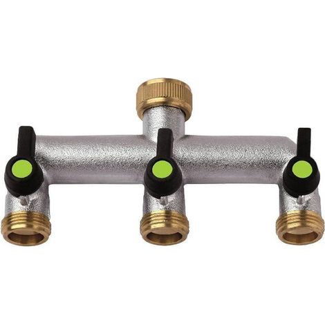 Vanne à trois voies 3/4" x 3/4", collecteur à trois voies, équipement d'irrigation de jardin (1/5)