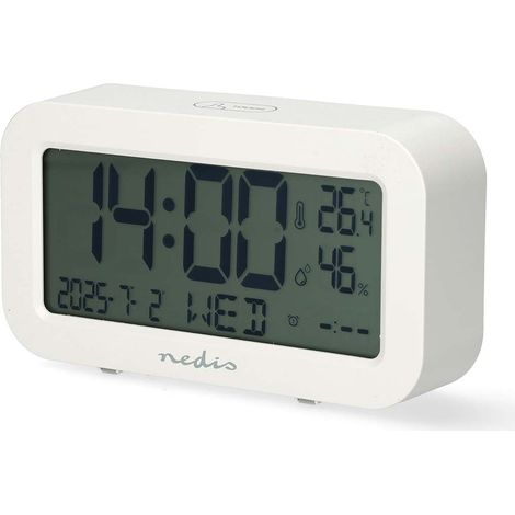 Sveglia digitale da tavolo lcd snooze timer bianca