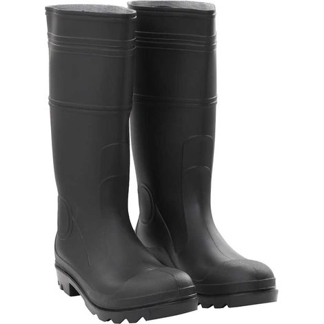 Bottes en caoutchouc noir, pointure 45, PVC