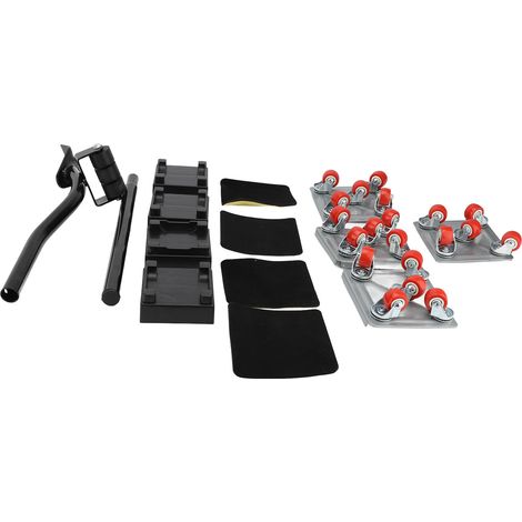 Set chariot meuble 600kg capacité charge robuste dolly avec 5 roues universelles de maison gris (1/2)
