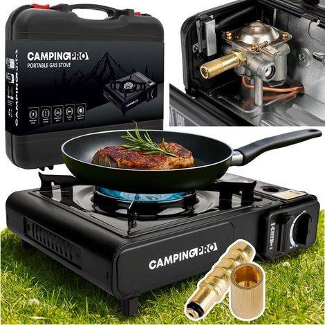 FORNELLO A GAS DA TURISMO CAMPINGPRO 2 IN 1 PER CARTUCCIA E BOMBOLETTA, PORTATILE