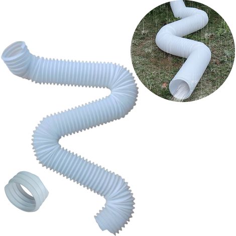 1 rallonge de descente d'eau ronde, tuyau d'évacuation d'eau de pluie télescopique en PE, rallonge flexible de 130 cm pour le drainage (1/5)