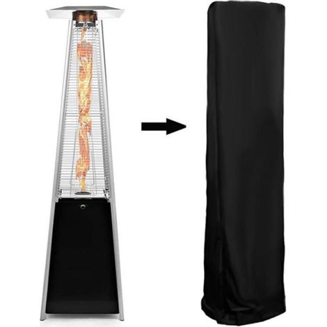 Jardin Patio Heater Couverture Respirante Impermable Impermable Couvre Protecteur en Plein Air Noir Beige+Caf 81.5225cm(Black) (1/4)