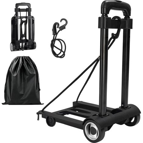 Chariot de Transport Pliable, Chariot à Plateforme 50 kg, Diable Pliable Compact avec Poignée Télescopique pour Transport, Déménagement, Usage Maison et Bureau (1/5)