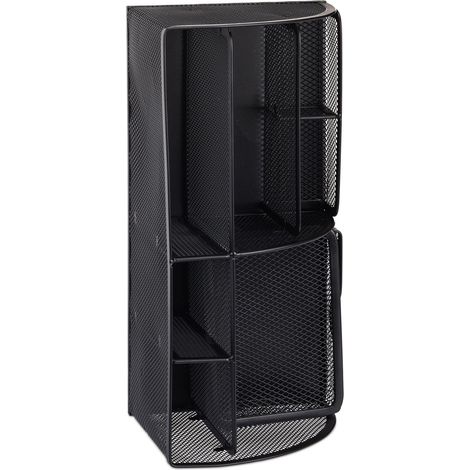 Organizer da scrivania compatto 12,5 x 27,5 x 14 cm con cassettino e porta note in metallo nero 130005346