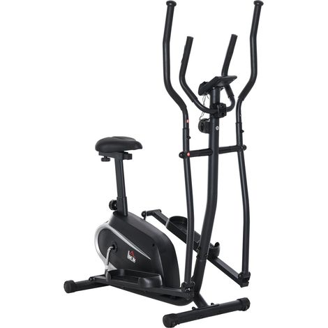 Bici Ellittica Magnetica 8 Livelli con Display LCD Nera (1/5)