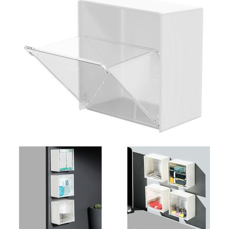 Boîte Murale à Clamshell Multifonction Imperméable Grande Capacité Organisateur Wall pour Disques Dentaires Coton Tissues Bureau Supplies (1/5)