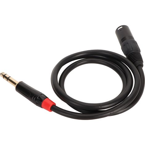 Câble XLR mâle vers jack 6,35 mm (1/4 pouce) flexible et durable, symétrique, 3 broches, pour microphone, 1 m (3,3 pieds). (1/5)