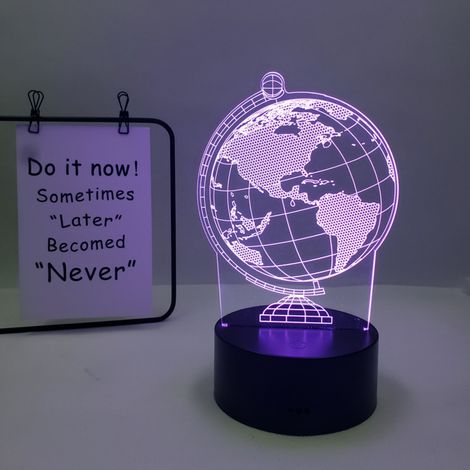 Veilleuse globe JUSTUP, lampe à illusion 3D avec télécommande, éclairage pour ventilateurs globe, décoration intérieure --- Style T (1/5)