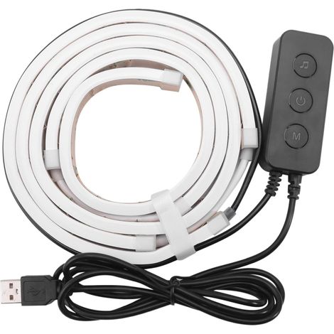 Striscia luminosa per monitor, retroilluminazione a LED RGB, sincronizzazione della luce, striscia luminosa per computer, schermo PC intelligente, decorazione fai da te per monitor da 32 pollici (1/5)