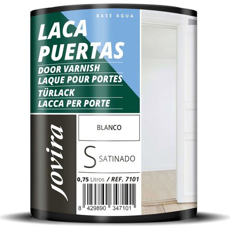 JOVIRA PINTURAS SMALTO LACCO PER PORTE AD ACQUA SATINATO Rinnova e decora le porte e mobili in legno. (750 ml, Bianco). E-12 (1/3)