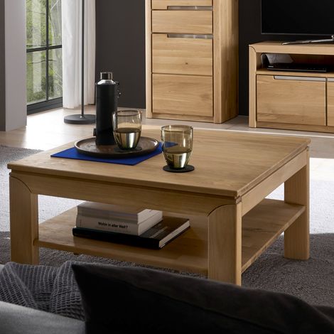 Wohnzimmer Beistelltisch in Wildeiche massiv FOGGIA-52, B/H/T ca. 80/45/80 cm (1/3)