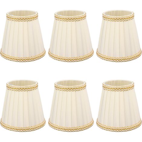 Beyamis Lot de 6 petits abat-jour à clipser en tissu pour lustres et ampoules de bougies. Accessoires d'éclairage (1/5)
