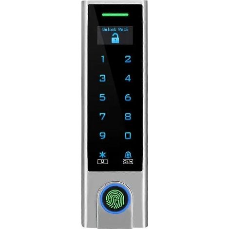 Serrure de porte intelligente WiFi avec reconnaissance d'empreintes digitales, clavier RFID, télécommande WiFi étanche, idéale pour la sécurité de votre domicile (HF3 HF3). (1/5)