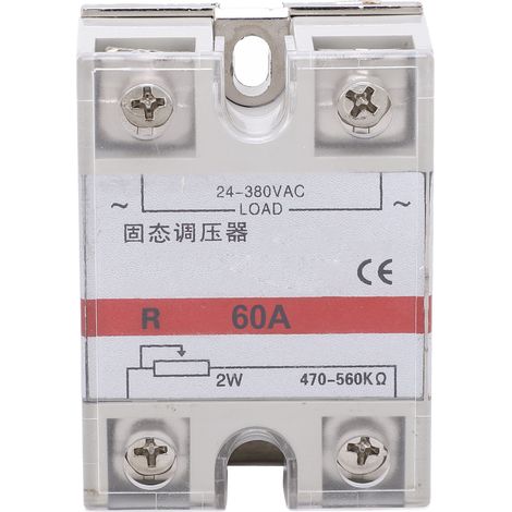 Module SSR 24‑380VAC 60A Régulateur de Tension État Solide Sans Bruit Dissipation Rapide Anti‑Corrosion (1/5)