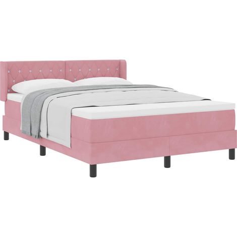 Maison Exclusive - Boxspringbett mit Kopfteil Rosa 200 x 140 cm S (1/5)
