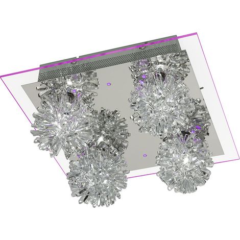 Plafoniera Plafoniera LED viola alluminio vetro metallo SAPHIR 990013-4