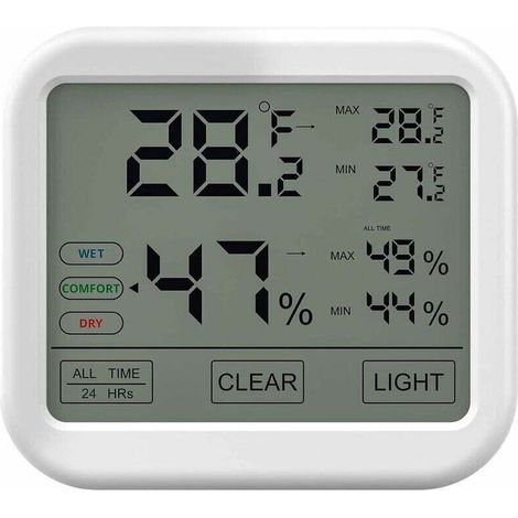 Termometro igrometro per interni ad alta precisione, monitor LCD digitale per temperatura e umidità, indicatore del livello di comfort, ideale per camerette, casa, cantina, frigorifero, garage (1/4)
