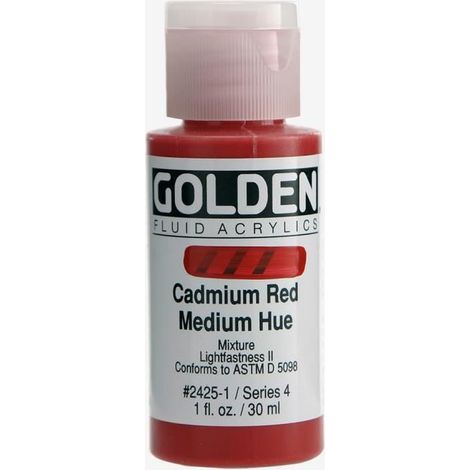 Golden : Fluid Acrylic Paint : 30ml (1oz) : Cadmium Red Medium Hue