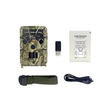 Chasse 12 Mégapixels 480P HD Piégeage Extérieur Camouflage sans Batterie Détecteur de Mouvement Rapide Caméscope pour Surveillance Faune Sauvage Randonnée et Sécurité en