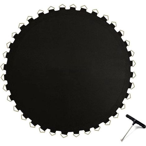 Tapete de salto para trampolín - Tapete de salto de repuesto para trampolín redondo de 244 cm (8 pies) con 48 ganchos. (1/2)