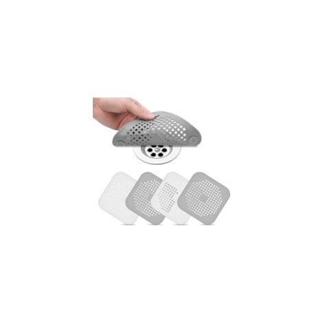 Set di 4 protezioni per scarico in silicone, filtro per lavello con ventosa, B-Crezuo