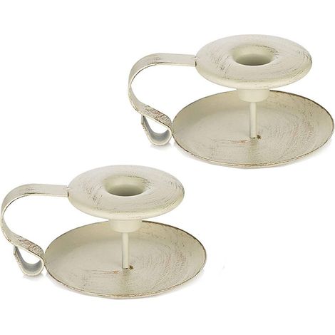 Lot de 2 bougeoirs rétro en métal, porte-bougies coniques pour tables, support à bougies vintage pour la Saint-Valentin, Noël, Halloween, mariage, dîner, pendaison de crémaillère. (1/5)