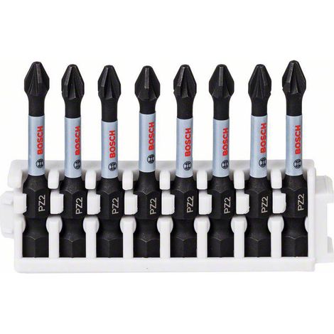 Impact PZ2x8 Pointe de vis : 50mm : Insert 8pcs BOSCH 2608522331