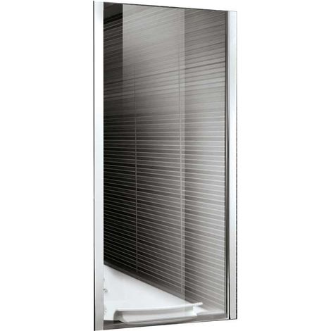 PARETE SOPRAVASCA FISSA VETRO TRASPARENTE Sp.4 mm PROFILO CROMO 66-70 cm