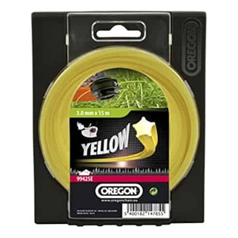Filo per decespugliatore Nylium Starline a stella gialla 3 mm, rotolo da 15 m - OREGON 99425E