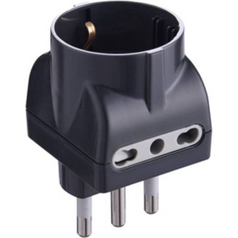 25 x ADATTATORE TRIPLO 16A 2PR BIP E SCHUKO NERO FIG.11