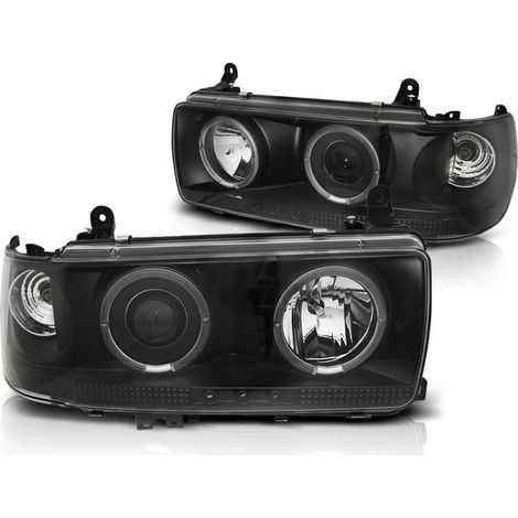 Scheinwerfer Dual Halo Felgen TOYOTA LAND CRUISER FJ 80 90-97 SCHWARZ