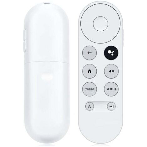 Bluetooth IR remote control for Google Chromecast TV 2020 4K Snow G9N9N. Replacement Google remote control with Netflix and YouTube buttons (remote control only). (1/4)