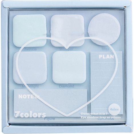 Bloc-notes pastel autocollants mini palette fards à paupières papiers colorés adhésifs pour recherche et comparaison humeur bleue (1/5)