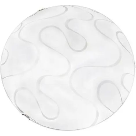 Plafoniera Ondina 30x10 bioclimática con ganchos cromados y vidrio decorado