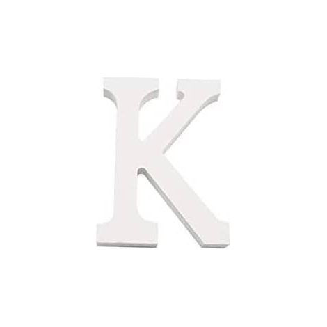 Letra K madera decorativo 11 cm  Blanco (1/3)