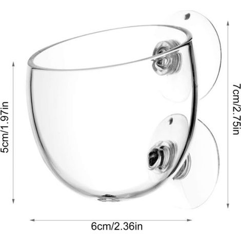 Tasse de plante aquatique en acrylique,Pot de plante en verre avec support d'aspiration,support de conteneur d'alimentation-C