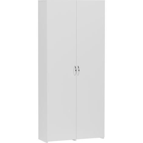 Regal mit Türen und Fächern, Weiß - 180 x 80 x 30 cm - Modern B-80-2D (1/5)