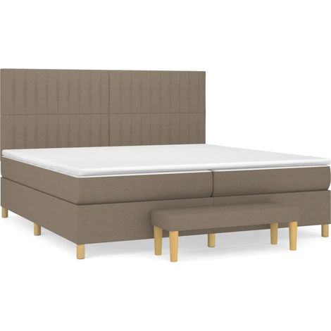 Maison Exclusive - Cama box spring con colchón tela gris taupe 20