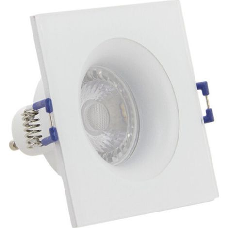 Spot GU10 50 W, weiß quadratisch, neutrales Licht 4000 K, spritzwassergeschützt IP44, für Küche, Bad und Innenräume (1/5)
