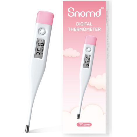 Thermomètre de fièvre numérique pour bébé, Enfant et Adulte, Thermomètre Médical Buccal, axillaire et Rectal pour Enfants fiévreux avec alarme et commutateur °C/°F (1/5)