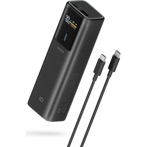 Batterie externe 10 000 mAh USB-C USB-A 150 W - noire (1/5)