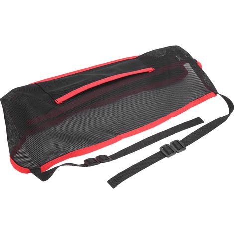 Filet de rangement universel pour voiture, organisateur de pochette entre sièges, barrière anti-animaux, 260x405mm, noir avec liseré rouge (1/5)