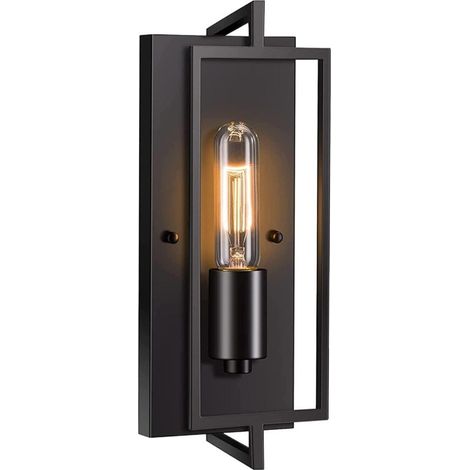 Lámpara de pared de hierro forjado de estilo industrial retro americano (negra) (1/5)