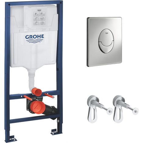 Grohe Set Bâti-support Rapid SL + Equerres murales + Plaque Grohe Skate Air chrome (38528001-A)
