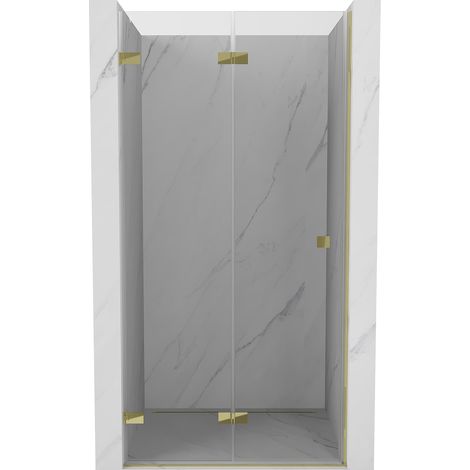 Mexen Lunar-F puertas de ducha plegables izquierda 70 cm, transparentes, doradas - 836-070-000-50-00-L (1/5)