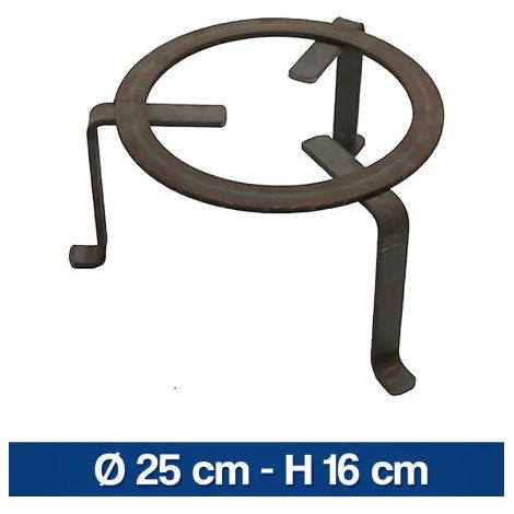 Treppiedi trespolo in ferro battuto pesante per fuoco - 25 cm H 13 (1/4)