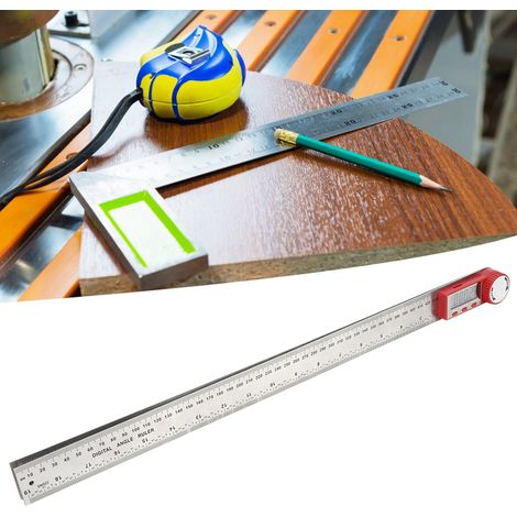 Règle numérique électronique en acier inoxydable, outil de mesure à 360 degrés pour la mesure d'angles et de longueurs (0-500 mm). (1/5)