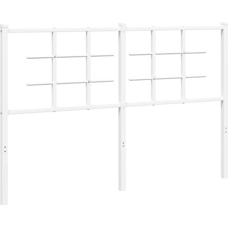 Maison Exclusive - Cabecero de repuesto de metal blanco 135 cm (1/5)